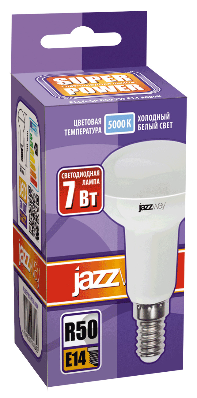 Лампа светодиодная рефлекторная LED 7Вт E14 R50 230V/50Hz холодный SP JazzWay 1033635