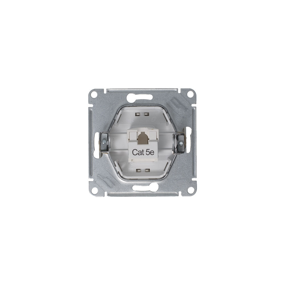 GLOSSA Розетка компьютерная RJ45 категория 5E механизм платина Systeme Electric GSL001281K