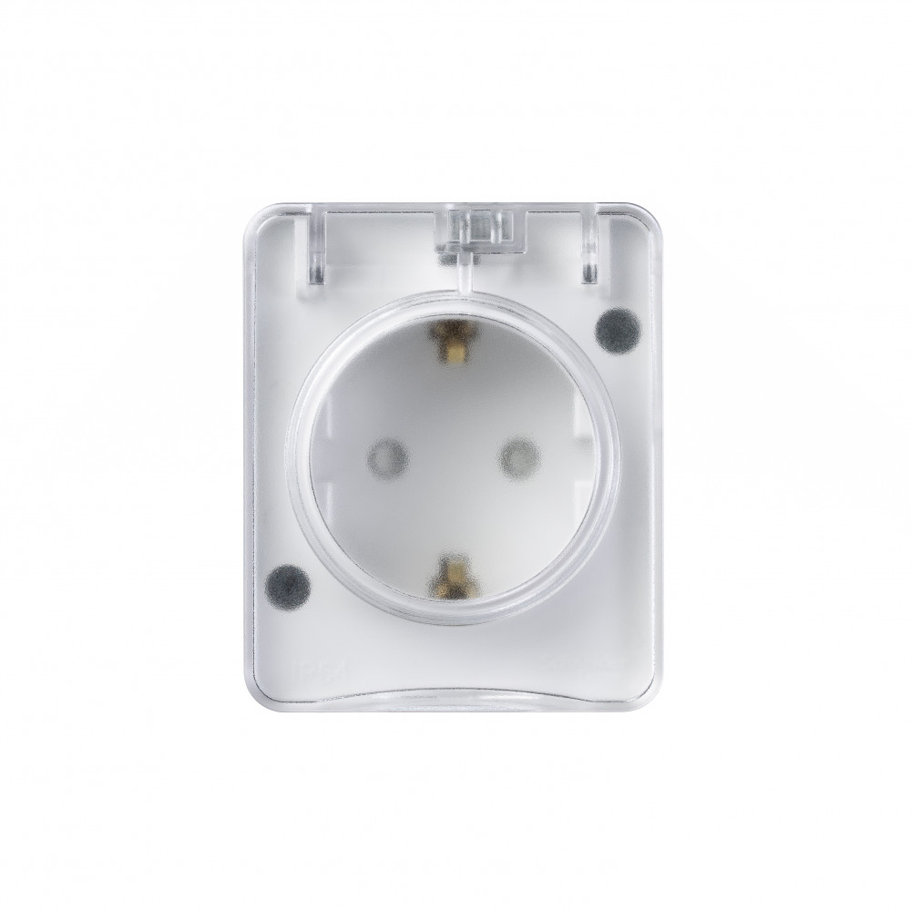 AtlasDesign Profi54 розетка с заземлением со шторками IP54 16А 250B, БЕЛЫЙ, Россия Systeme Electric ATN540145
