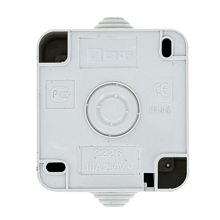 Прага Кнопка звонка одноклавишная 10А IP44 белая EKF EKZ10-026-10-44