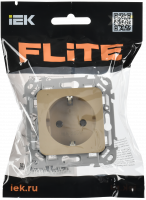 FLITE Розетка с заземлением без защитных шторок безвинтовое крепление 16А РС11-1-ФлХ хаки IEK FI-R11-16-1-K59