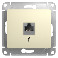 GLOSSA Розетка телефонная RJ11 в рамку бежевая Systeme Electric GSL000281T