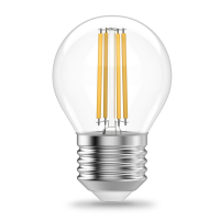 Лампа светодиодная филаментная LED 10 Вт 670 лм 4100К шар P45 нейтральный E27 AC 220В прозрачная колба Elementary Gauss GAUSS 52220