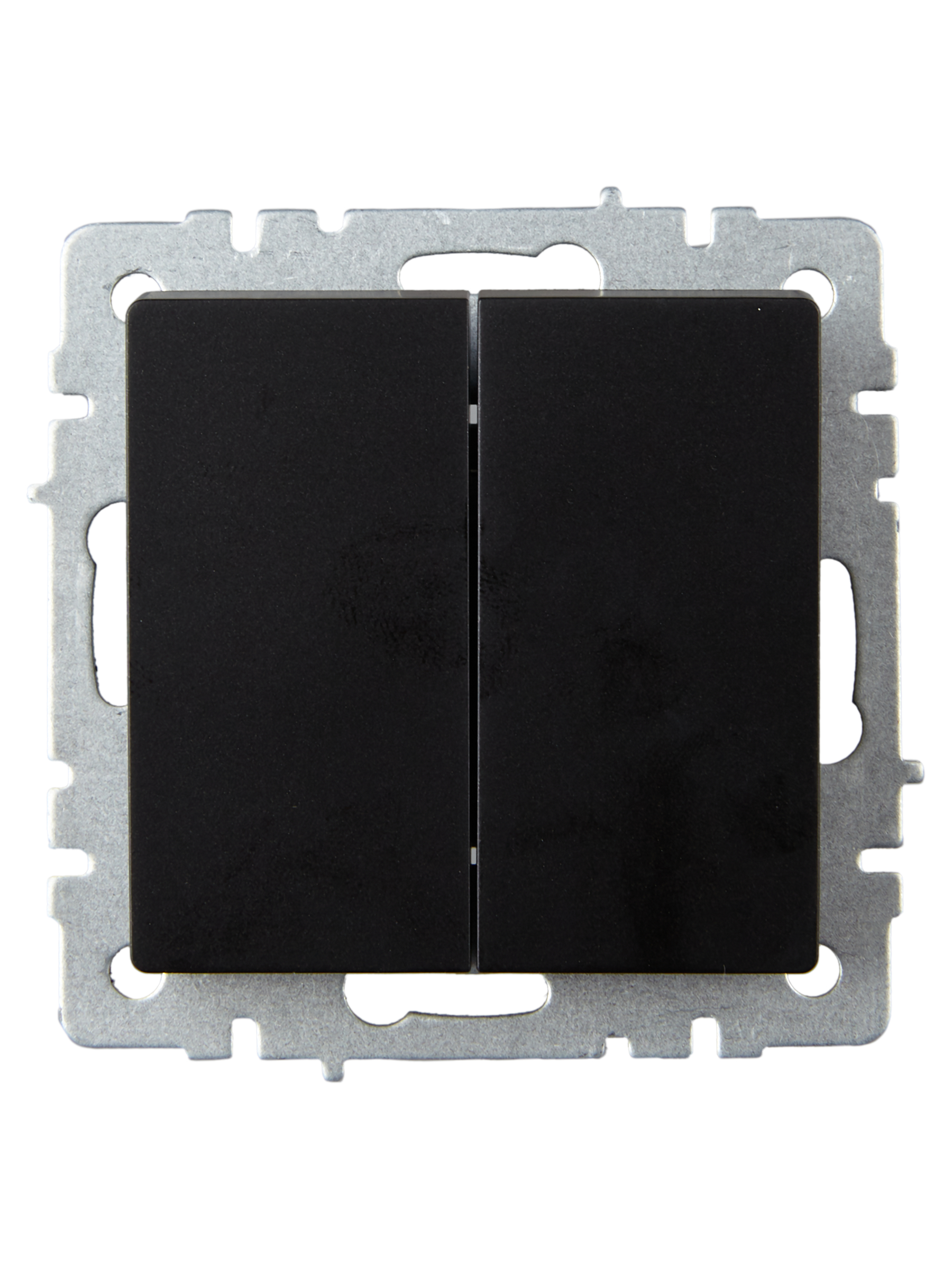 BRITE Выключатель двухклавишный проходной 10А ВС10-2-6-БрЧ черный IEK BR-V22-0-10-K02