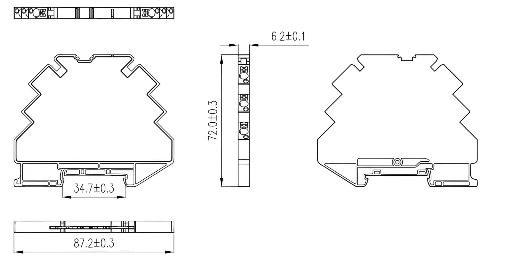 Преобразователь сигнала DSI, 6,2 мм 1 вход 0…10 В, 1 выход  0…10 В DKC DSI-S-A2112