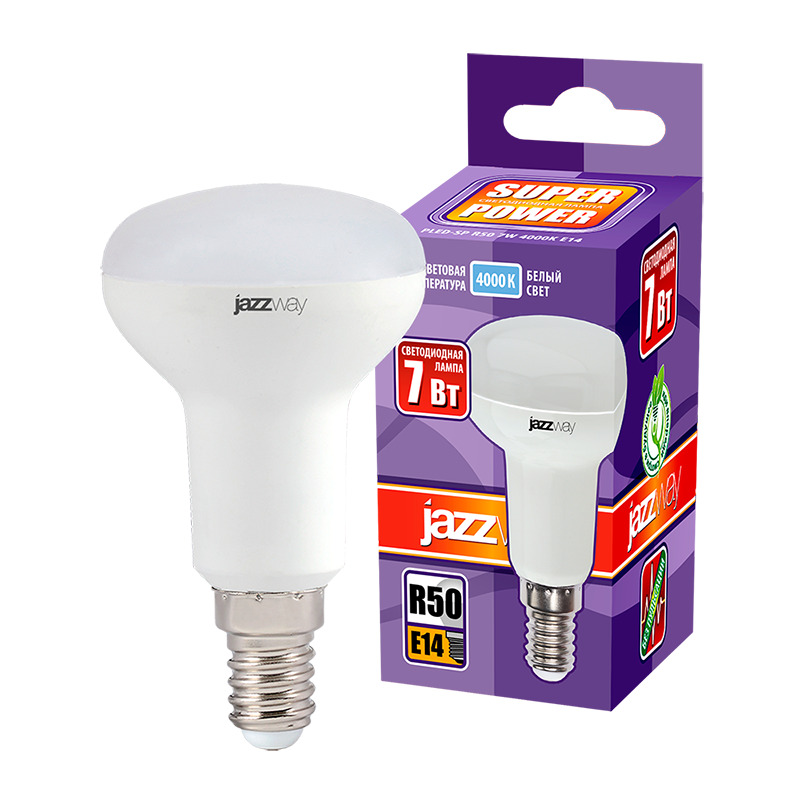 Лампа светодиодная LED 7w 4000K E14 зеркальная  230/50 Jazzway JazzWay 5019751