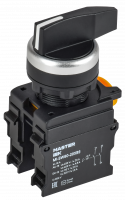 Переключатель длин. ручка 3 полож. 2NO чёрный MASTER IEK MI-SW60-20XB3-4-25-3-K02