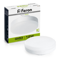 Лампа светодиодная LED 12вт GX53 белый таблетка FERON LB-453 25835