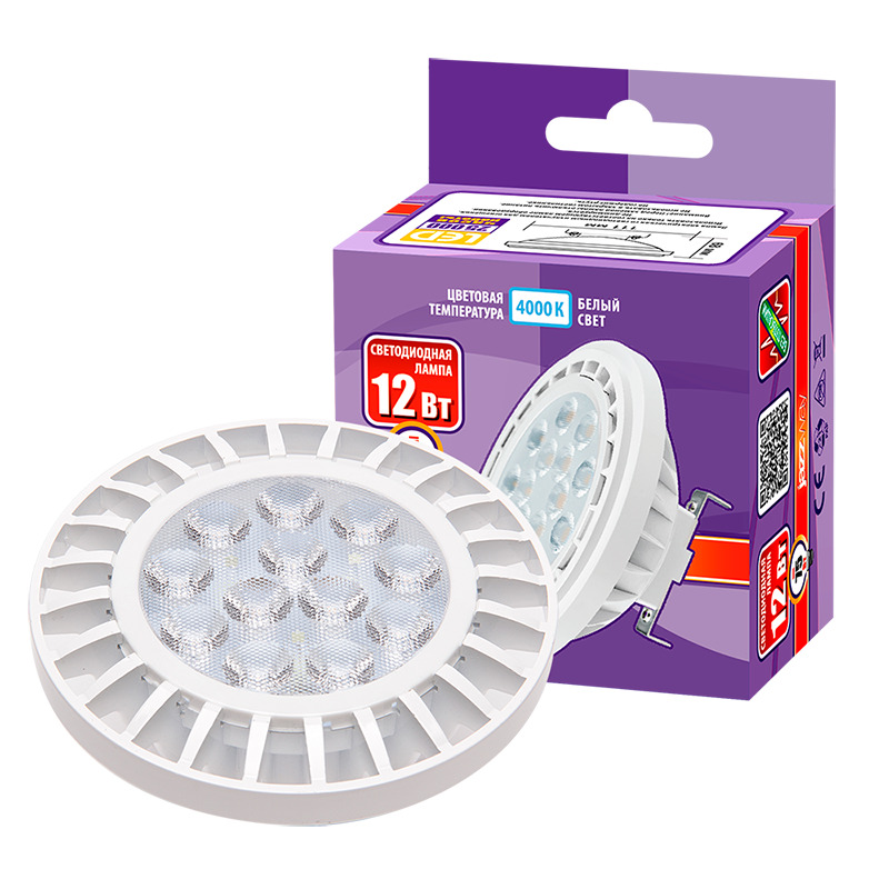 Лампа светодиодная PLED -AR111 12w 4000K 800Лм G53 230/50 JazzWay 1033895