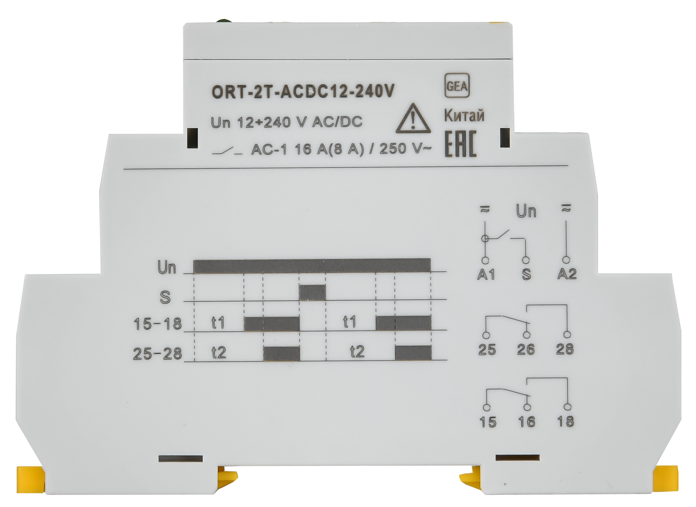 Реле времени ORT 2 контакта 2 уставки 12-240 В AC/DC ONI ORT-2T-ACDC12-240V