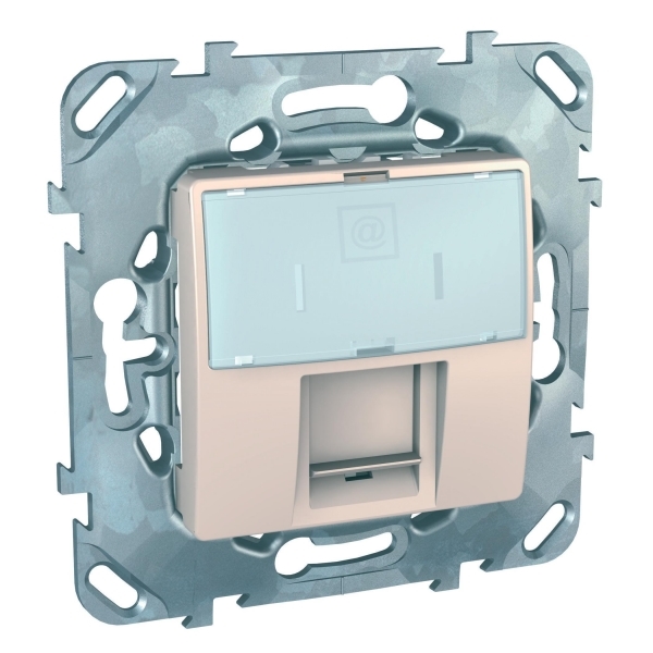 UNICA Розетка компьютерная 1хRJ45 в рамку категория 5е бежевая Schneider Electric MGU5.421.25ZD