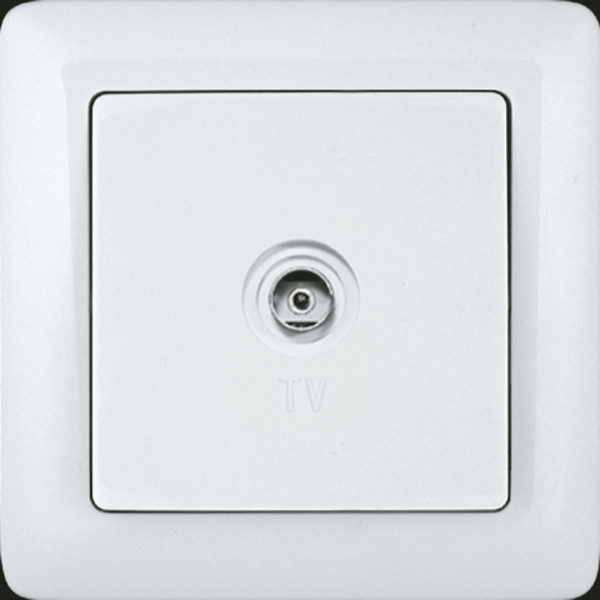 ХИТ Розетка телевизионная TV наружная оконечная белая Systeme Electric RAT-1A3-B