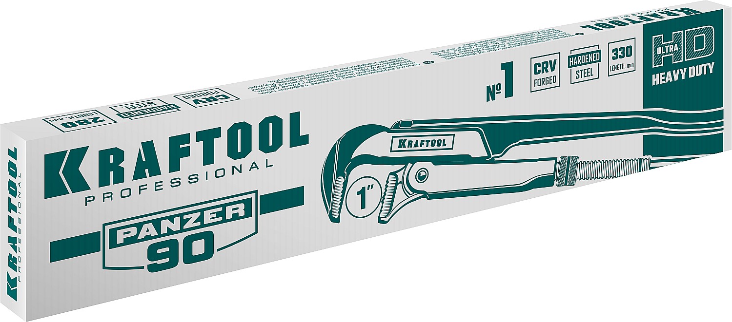 Трубный ключ с прямыми губками PANZER-90 №1 1'' 330 мм KRAFTOOL 2734-10_z02