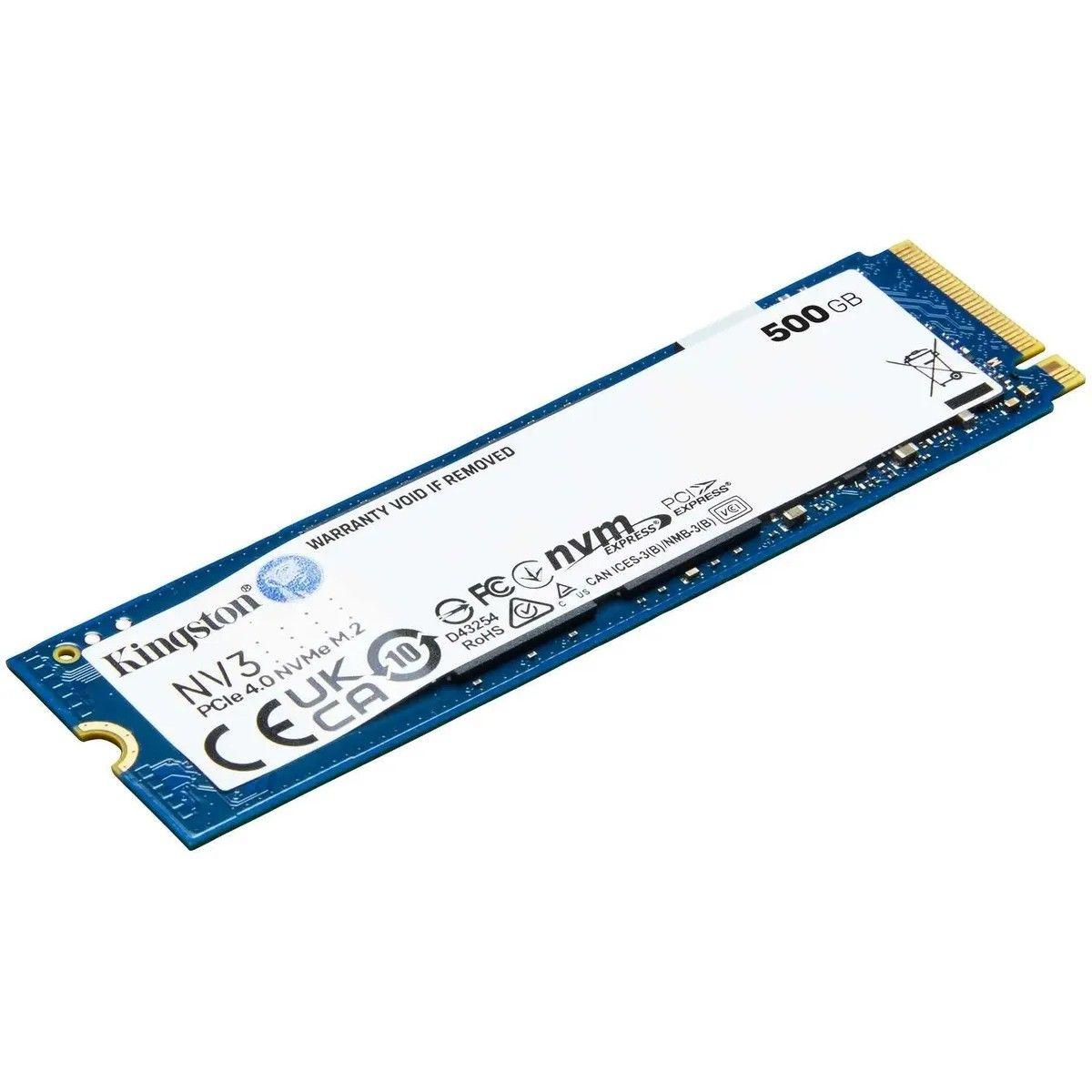 Накопитель SSD M.2 2280 500 ГБ NV3, PCIe 4.0 x4, 3D NAND, 5000/3000 Мб/с Kingston SNV3S/500G 177646