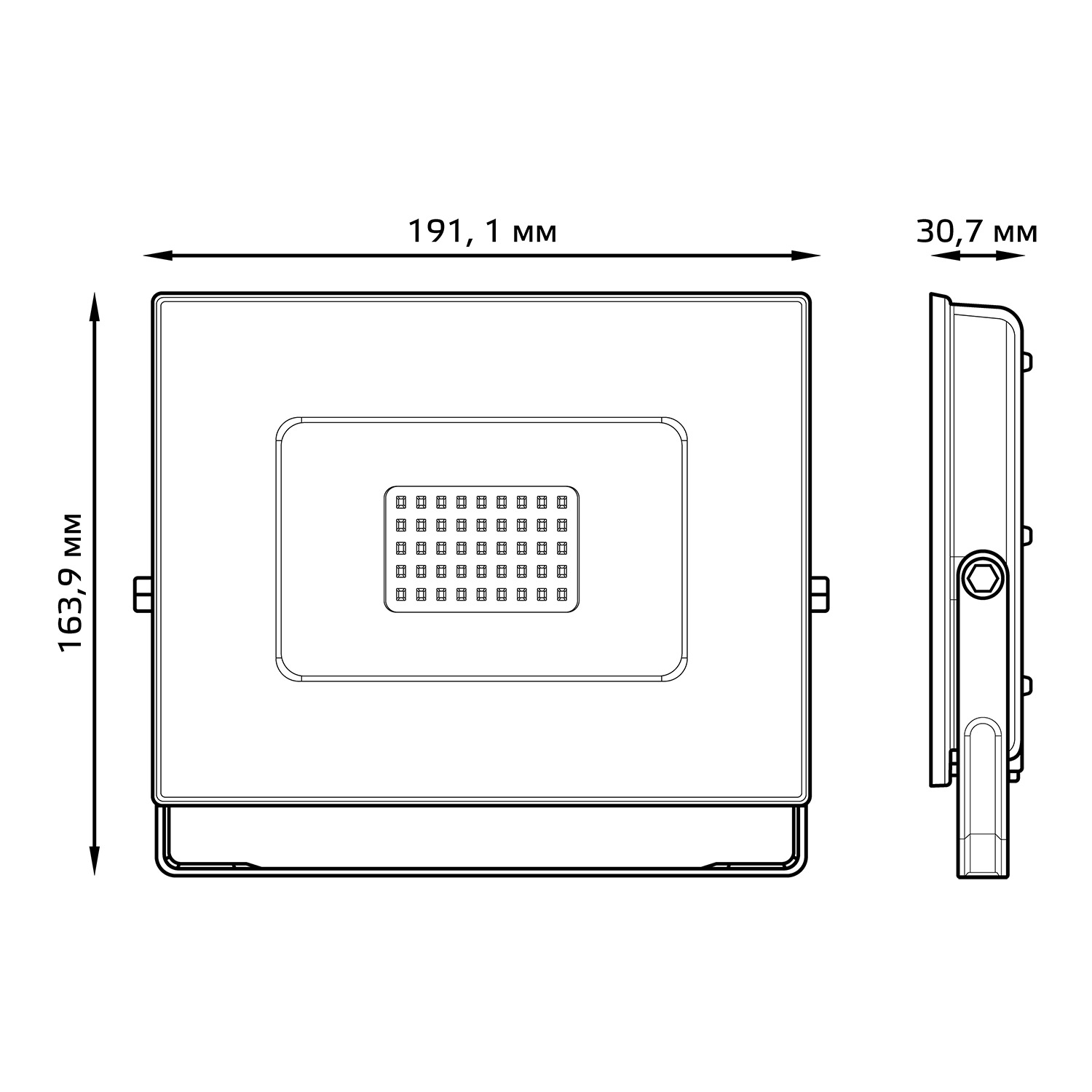 Прожектор светодиодный ДО 70 Вт 6300 Лм 6500К AC 220В IP65 140х208х30 мм Elementary G2 GAUSS 613100370