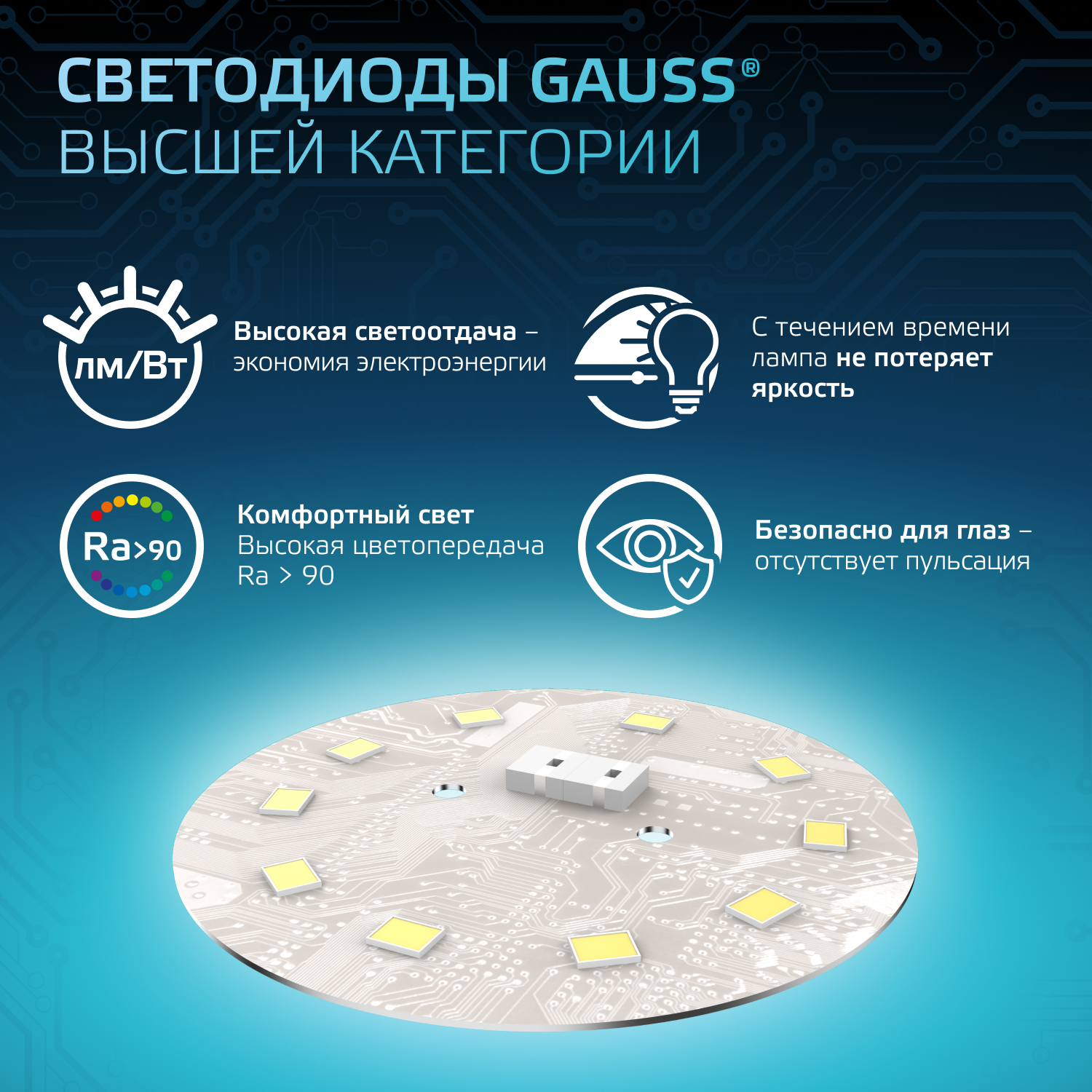 Лампа светодиодная LED 9 Вт 700 лм 4100К грибок R63 нейтральный E27 AC 220В Black Gauss GAUSS 106002209