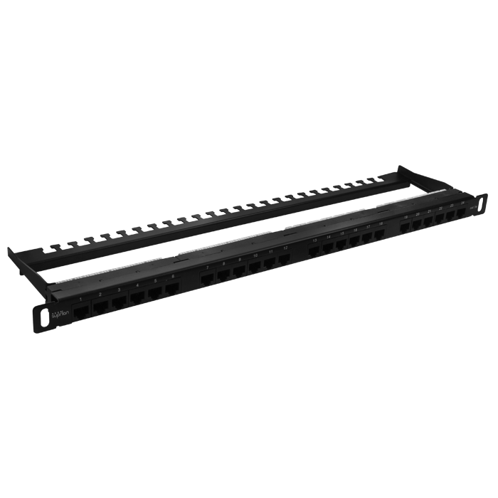 Патч-панель высокой плотности 19'. 24 порта RJ-45. UTP. Cat.5e. 0.5U SUPRLAN 10-0404