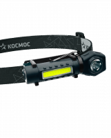 Фонарь налобный аккум/3Вт+3ВтCOB/кол. линза/Li-ion18650 1200mAh/USBtC/магнит/зажим Космос KOC508Lit