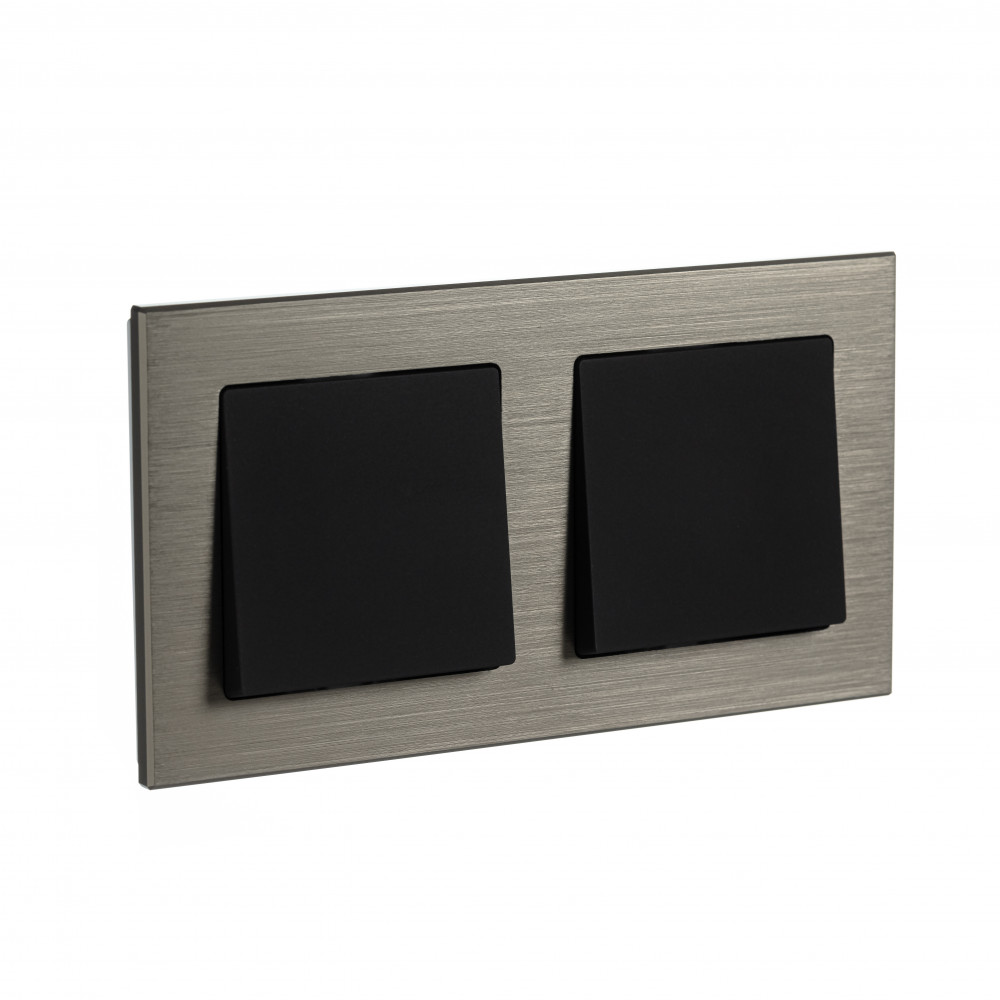 Рамка двухпостовая ATLASDESIGN NATURE, МЕТАЛЛ ЛАТУНЬ Systeme Electric ATN312202