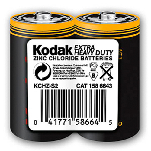 Батарейка R14-2S SUPER HEAVY DUTY Zinc [KCHZ 2S] (24/144/10368) KODAK Б0005140
