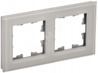 BRITE Рамка 2 поста РУ-2-2-БрД стекло дымчатый IEK BR-M22-G-K30