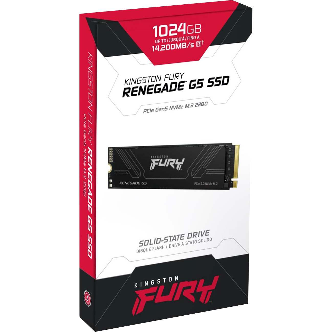 Накопитель SSD M.2 2280 1 ТБ Fury Renegade, PCIe 5.0 x4, 3D TLC, 14200/11000 Мб/с Kingston SFYR2S/1T0 214101