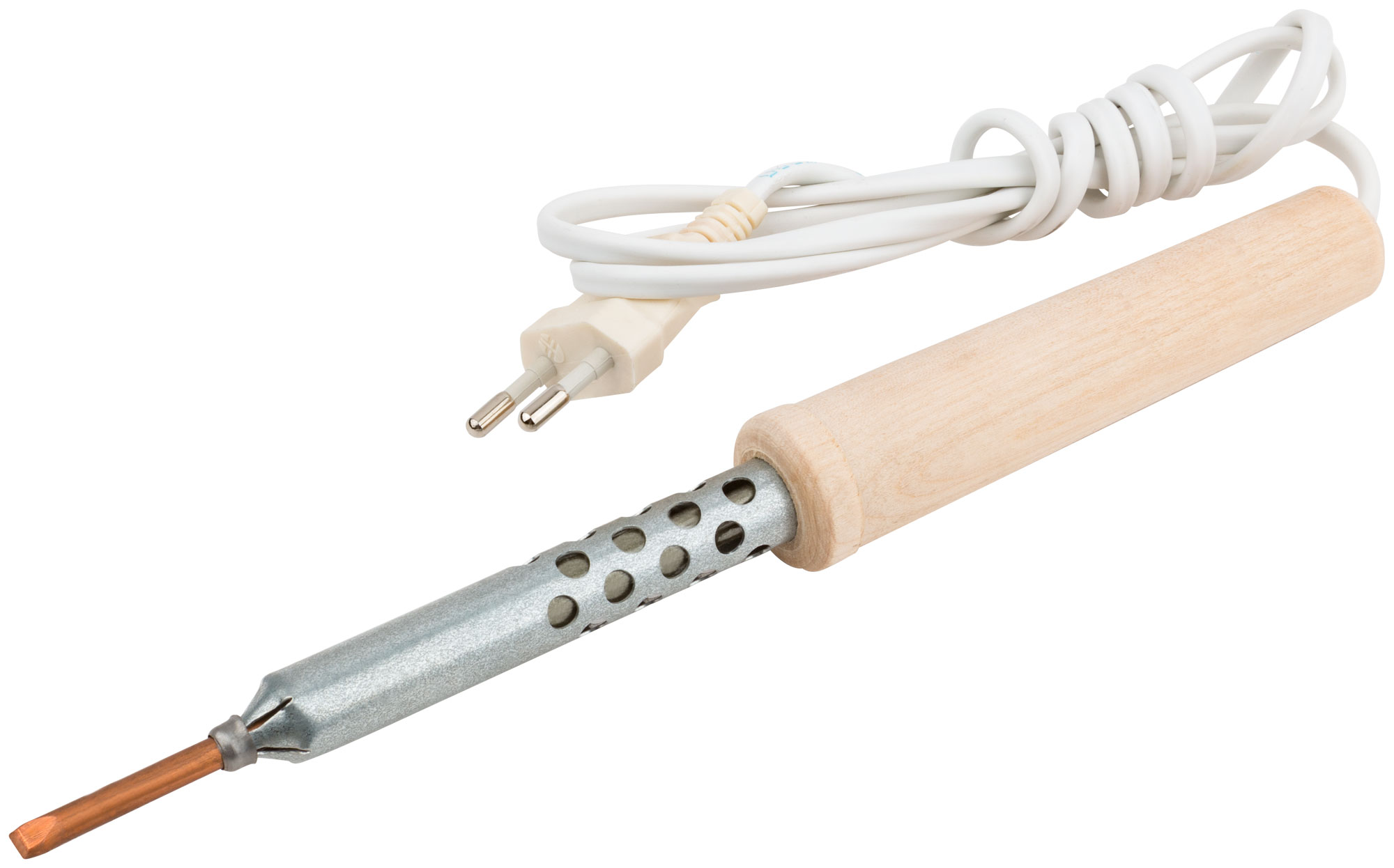 Паяльник 220 В, деревянная ручка 40 Вт РОС 60504