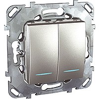 UNICAtop Переключатель двухклавишный с индикацией в рамку Schneider Electric MGU5.0303.30NZD