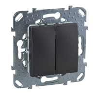 UNICA Выключатель двухклавишный в рамку графит сх.5 Schneider Electric MGU5.211.12ZD