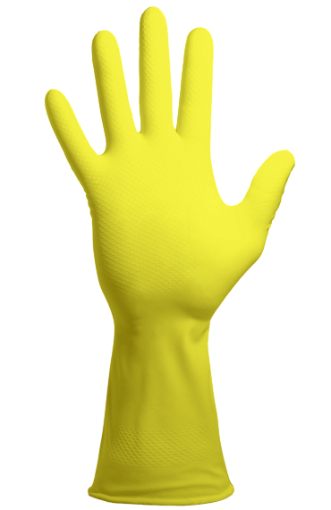 Перчатки химостойкие латексные с внутренним хлопковым напылением, толщина 0,35 мм,  желтые ArmProtect LX500,  р.M (8) Азбука Защиты 4620207780879