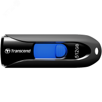 Флеш накопитель 512GB JetFlash 790, USB 3.1 Gen 1, выдвижной, черный, синий Transcend TS512GJF790K 1000639334