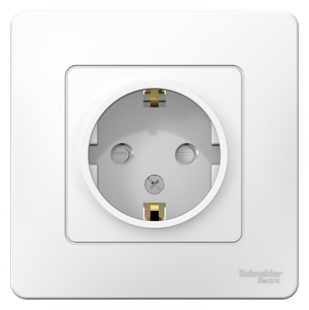 BLANCA скрытой установки розетка с заземлением со шторками, 16А, 250В, белый Systeme Electric BLNRS001111