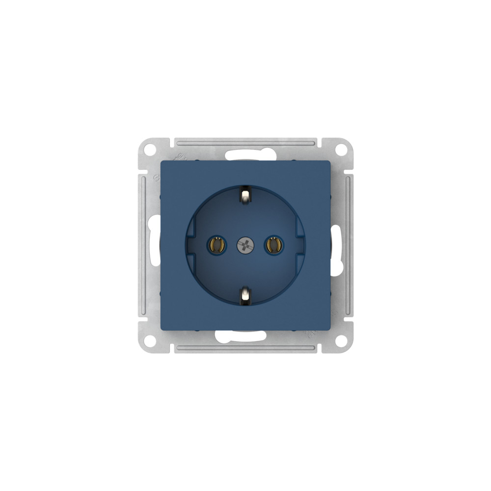 ATLASDESIGN РОЗЕТКА с заземлением, 16А, быстрозажимные клеммы, АКВАМАРИН Systeme Electric ATN001143S