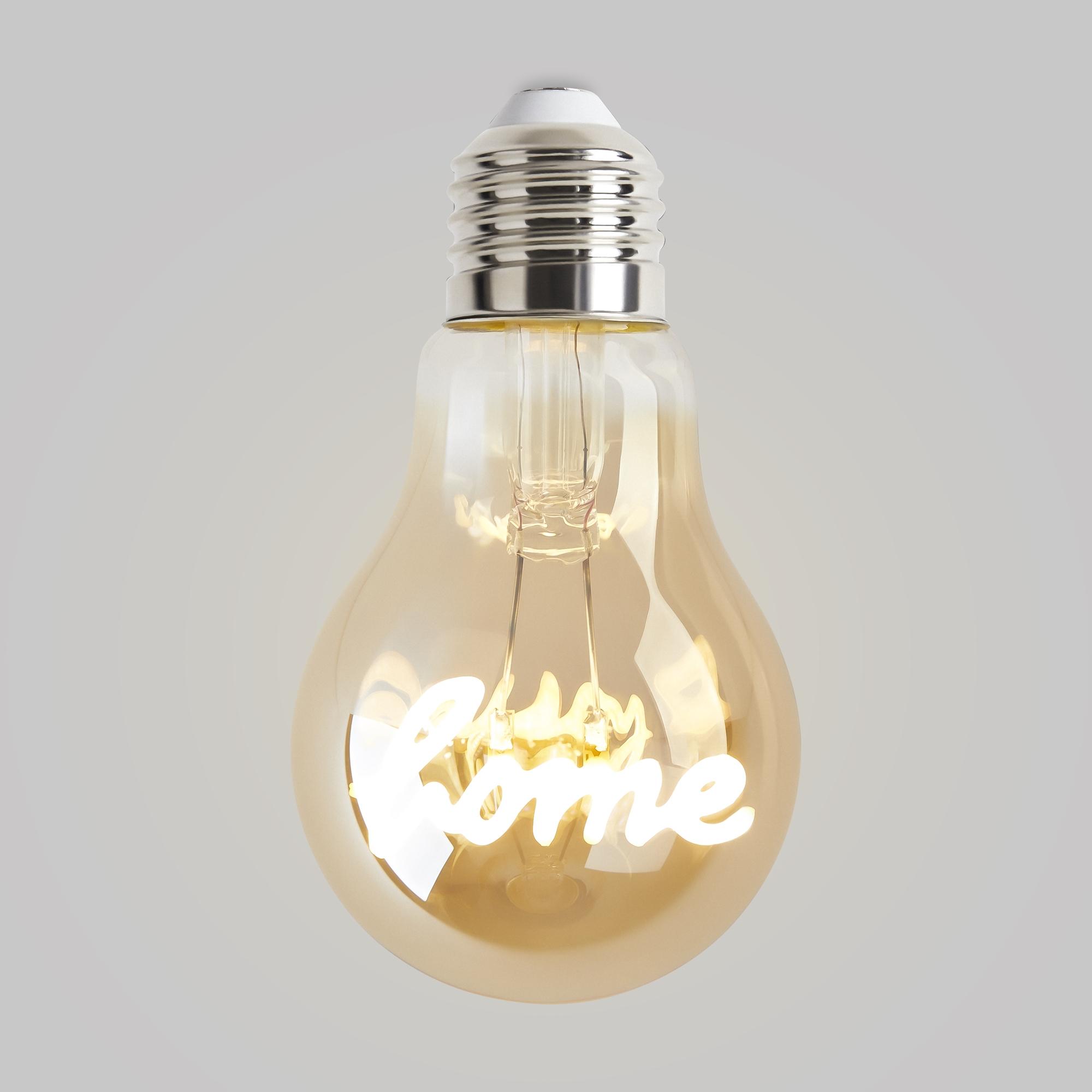 Лампочка филаментная цоколь E27 3W 2400К тип A60 HOME Voltega 8581 VG10-A60E27warm3W-F-HOME