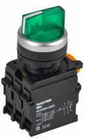 Переключатель с подсветкой 3 полож. 2NO зеленый MASTER IEK MI-SW60-20XD-4-14-3-K06