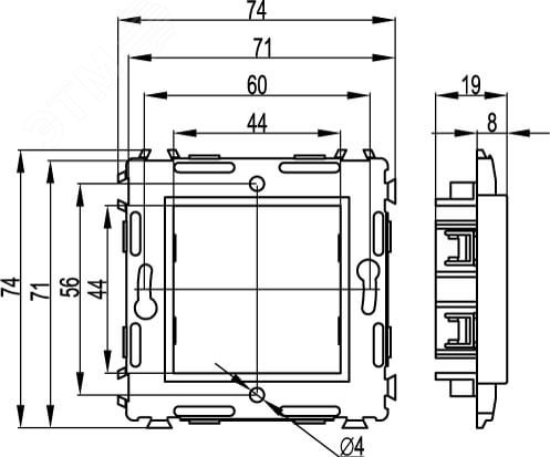 BRAVA Каркас 2 модуля белый IN-Liner FRONT DKC 75020W