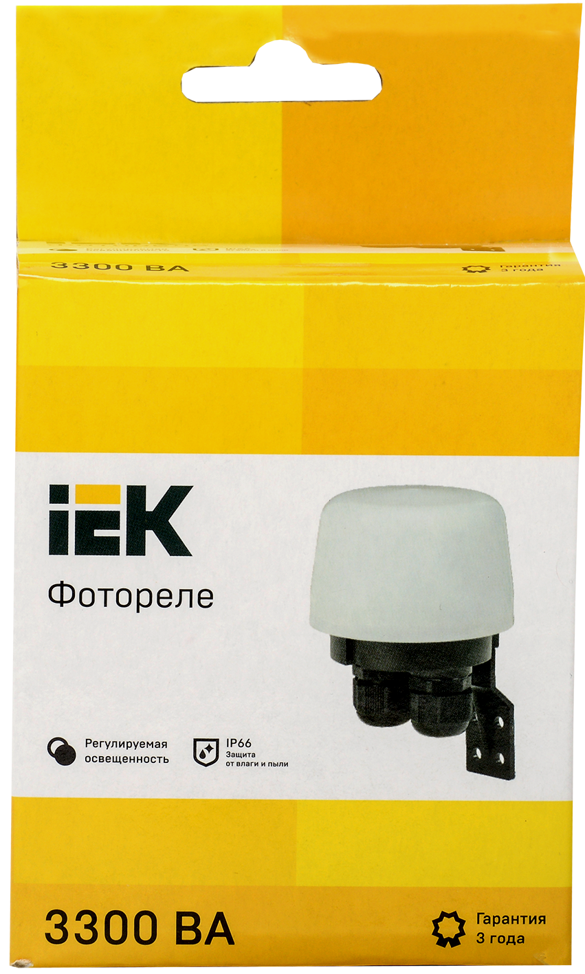 Фотореле ФР 604 максимальная нагрузка 3300ВА IP66 белый IEK LFR20-604-3300-K01