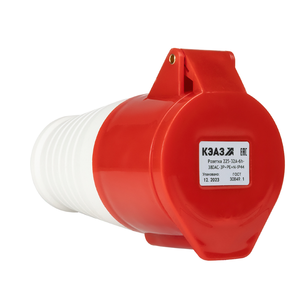 Розетка 225-32А-6h-380AC-3P+PE+N-IP44 КЭАЗ 222753