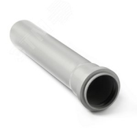Труба канализационная 50x1000 мм PP, однораструбная, серая PRO AQUA 500049