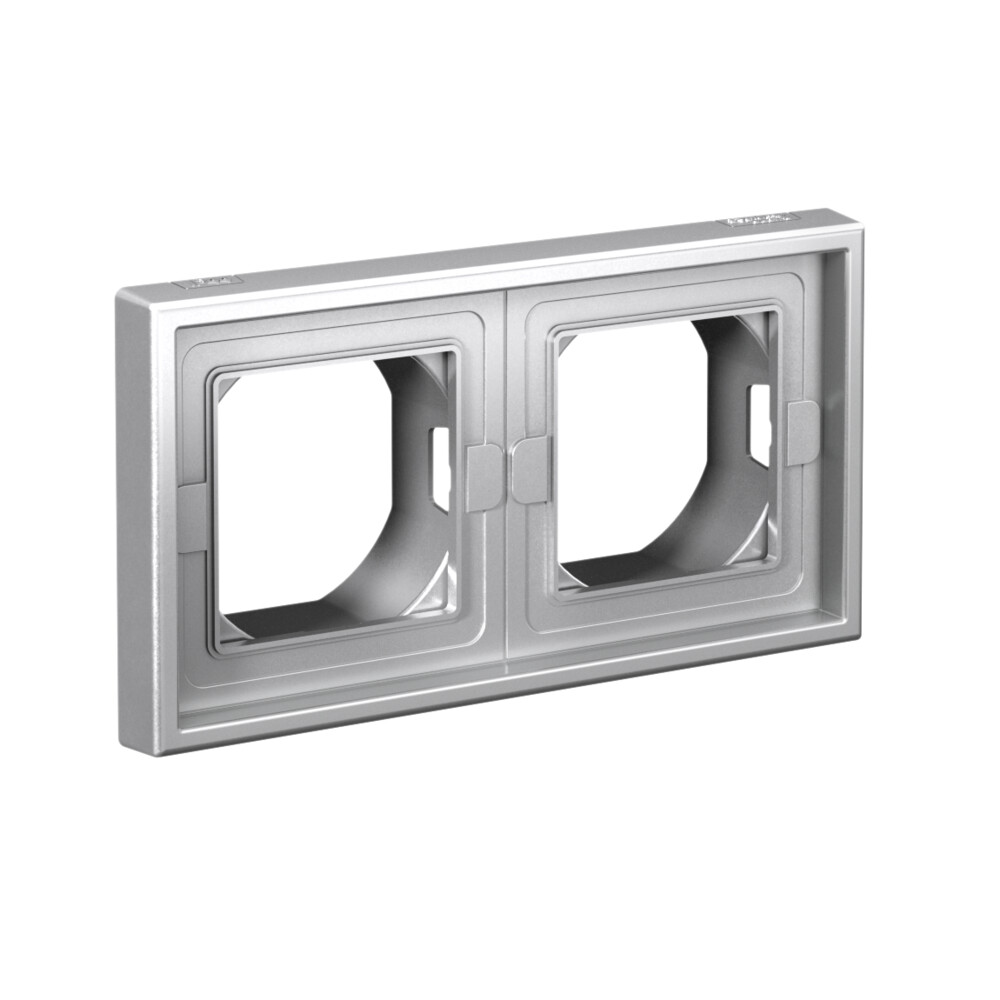 ARTGALLERY рамка 2-постовая IP44,  алюминий Systeme Electric GAL440302