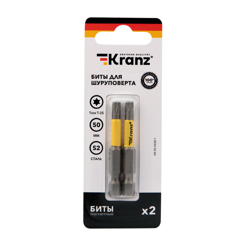 Бита для шуруповерта Torx T25х50 мм (упак. - 2 шт.) Kranz KR-92-0428-1