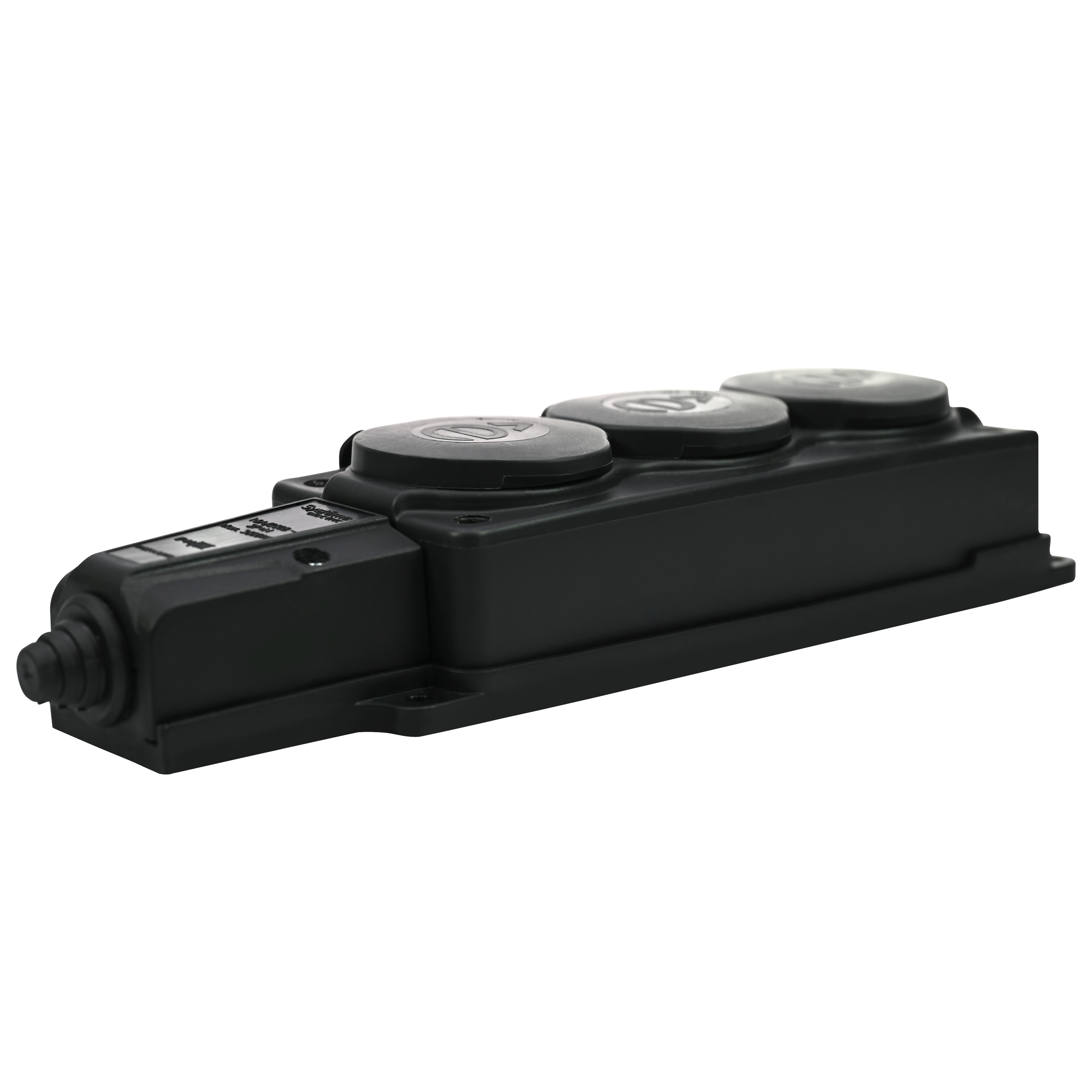Колодка 3х розетка 2К+З каучуковая 16А/250В IP44 Чёрная MultiSet Systeme Electric MST4103BK