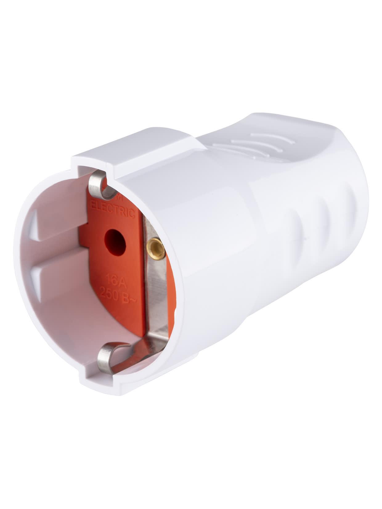 Кабельная розетка рифленая 2П+З 16А 250B белая TDM TDM ELECTRIC SQ1806-0211