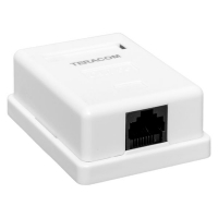 Розетка настенная TERACOM Cat.5E неэкран. 1 порт  RJ-45 Dual IDC белая EKF TRC-WBOX-1RJ45-5EUTP-WH
