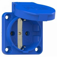 Розетка встраиваемая 16А/250V/2P+E/IP54 50x50 подключение сзади синяя безвинтовые клеммы PCE 109-0b 00-00002587