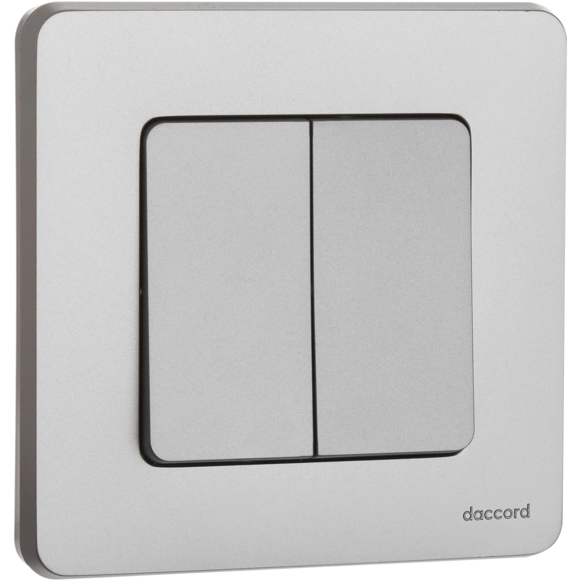 Выключатель 2-клавишный 10АХ безвинтовое крепление алюминий INSPIRIA IEK 673622