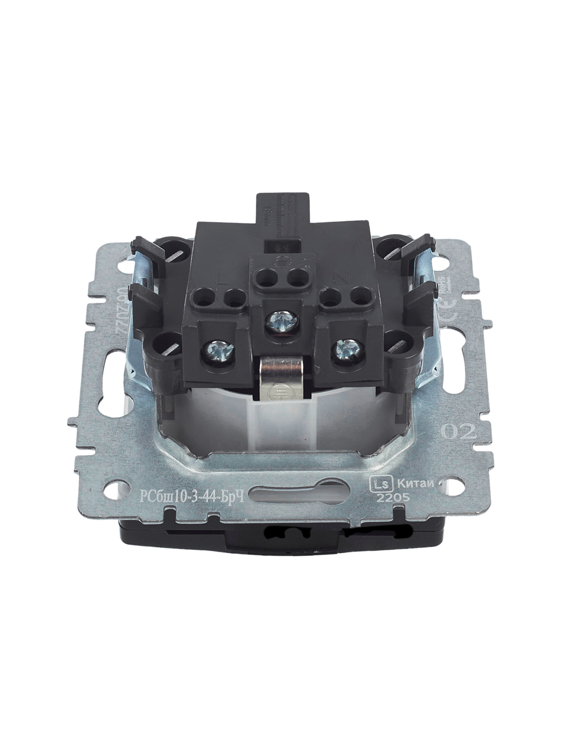 BRITE Розетка с заземлением с защитными шторками и крышкой 16А IP44 РСбш10-3-44-БрЧ черный IEK BR-R16-16-44-K02