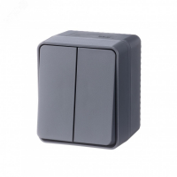 AtlasDesign Profi54 выключатель двухклавишный IP54 10 АХ, АНТРАЦИТ, Россия Systeme Electric ATN544051