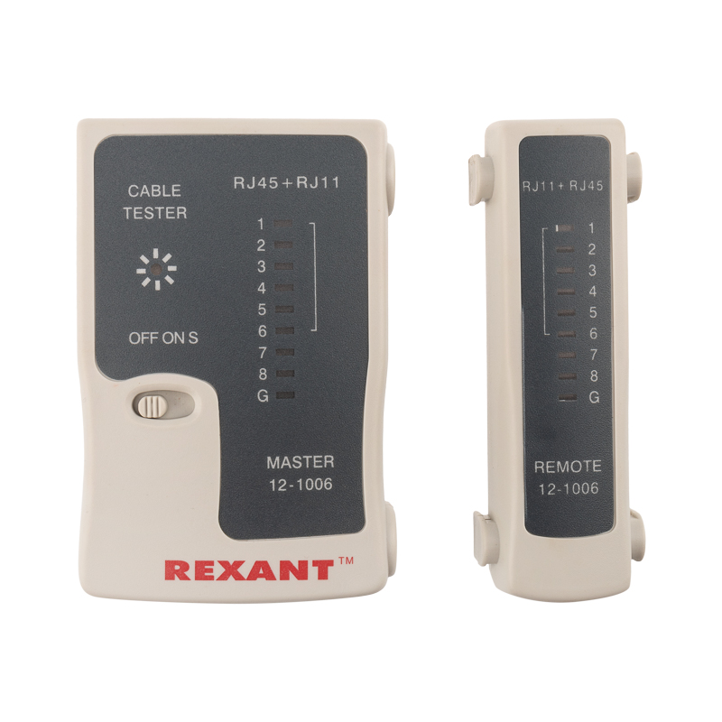 Тестер кабеля RJ-45+RJ-11 468, REXANT 12-1006