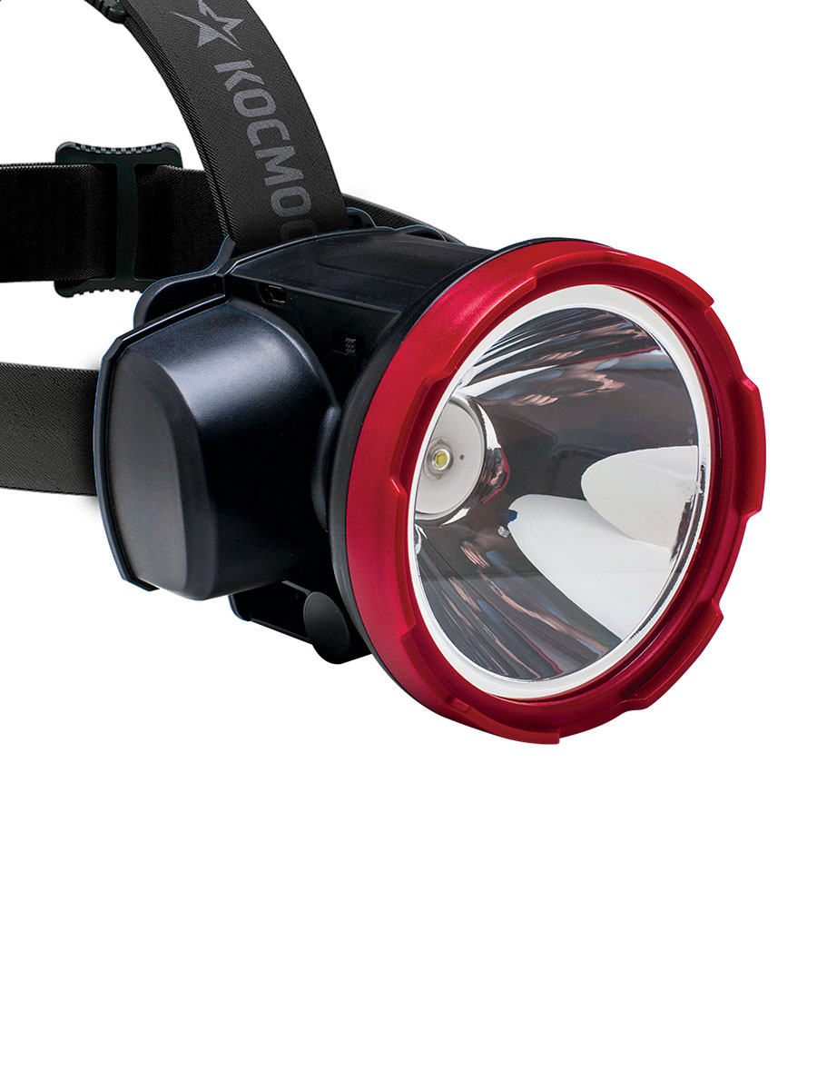 Фонарь налобный аккумуляторный , 5W LED, аккум. 4V 2Ah, 280 Lm, 3 часа, Космос KOCAccuH5WLED